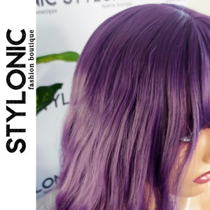 Deep Purple Wig Edgy Wigs Disco Wig image 3