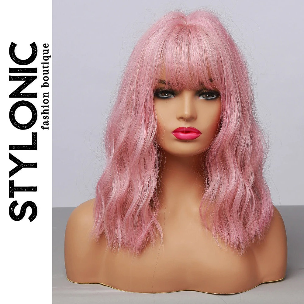 Pink Wig with Fringe