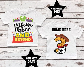 Toy Story InfiniThree Shirt,  toy story shirt, buzz lightyear shirt, toy story birthday shirt, to infinity and beyond tee