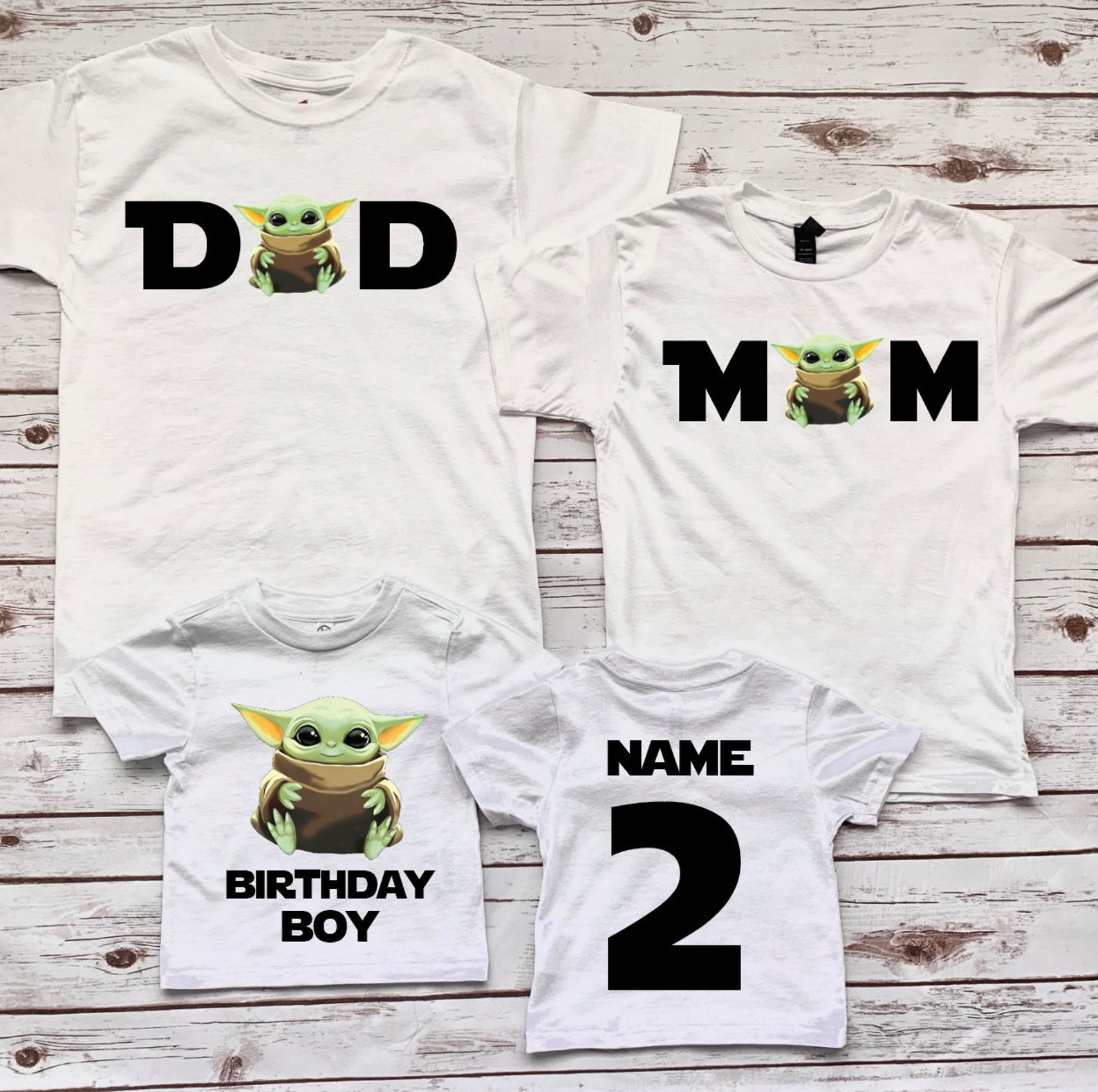 Personalized Baby Yoda Family Shirts Baby Yoda Birthday Shirt Etsy