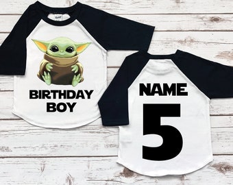 Baby Yoda Birthday Boy Shirt - Star Wars Birthday Shirt- Star Wars Party- Disney Birthday Shirt