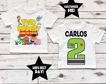 2 infinity and beyond, toy story shirt, buzz lightyear shirt, toy story birthday shirt, to infinity and beyond tee