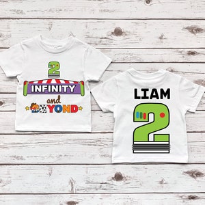 2 infinity and beyond, toy story shirt, buzz lightyear shirt, toy story birthday shirt, to infinity and beyond tee