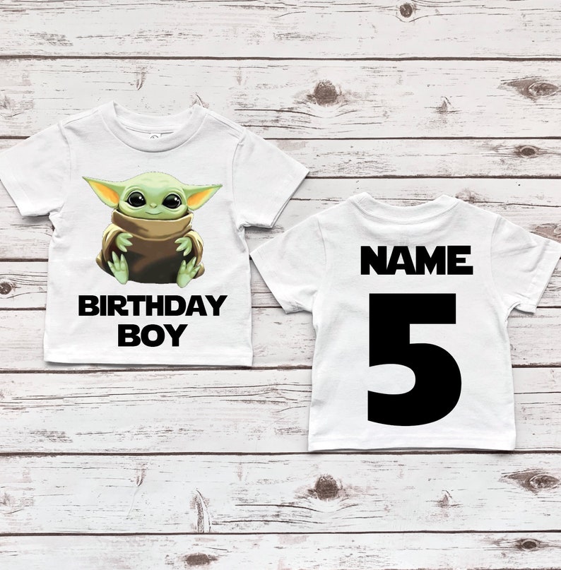 Baby Yoda Birthday Boy Shirt Star Wars Birthday Shirt Star Etsy