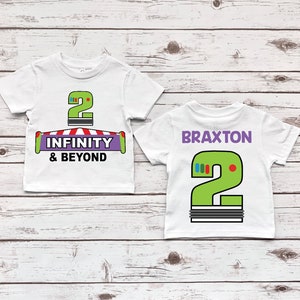 2 infinity and beyond, toy story shirt, buzz lightyear shirt, toy story birthday shirt, to infinity and beyond tee