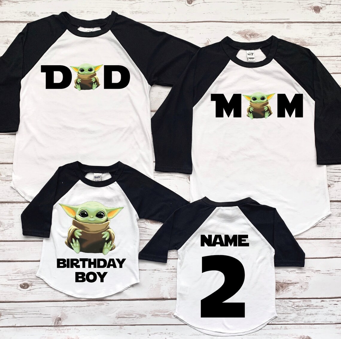 Personalized Baby Yoda Family Shirts Baby Yoda Birthday Shirt Etsy