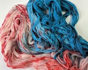 Le sang dans l’eau | Fil mérinos et nylon Superwash teinté à la main