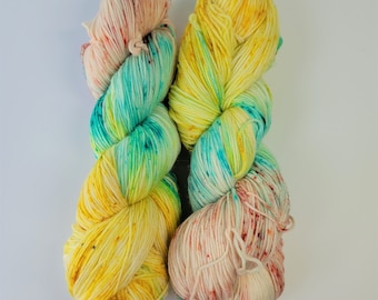 Juego de niños / Merino teñido a mano & Hilo de peso de digitación de nylon / 100g