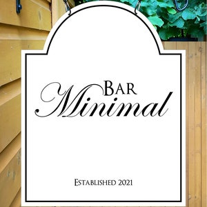 Bar Minimal Personalised premium Metal Traditional Home Bar Sign / Home Pub Sign / Home Man Cave Sign / Swinging sign