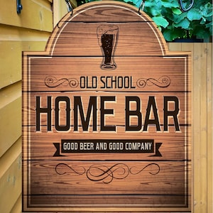 Personalized Home Bar Sign: Old School Metal Pub Sign