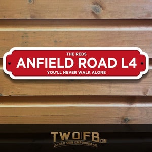 Liverpool FC - Personalised Vintage Football Street Sign Indoor Outdoor Custom Sign Plaque Bespoke Gift Idea Made from Aluminum