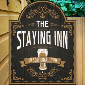 Personalized Home Bar Sign: Traditional Metal Pub Decor