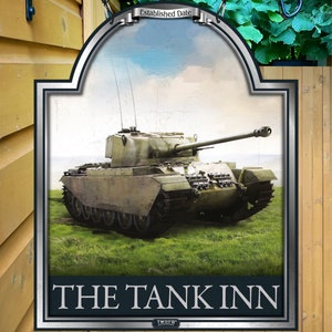 Personalized Centurion Tank Home Bar Sign - Metal Pub Decor