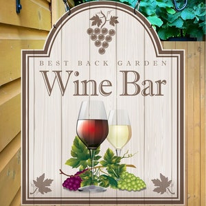 Wine Personalised premium Metal Traditional Home Bar Sign / Home Pub Sign / Home Man Cave Sign / Swinging sign / Bar Sign