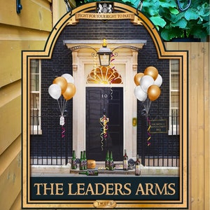 Personalized Home Bar Sign: Leaders Arms Metal Pub Sign