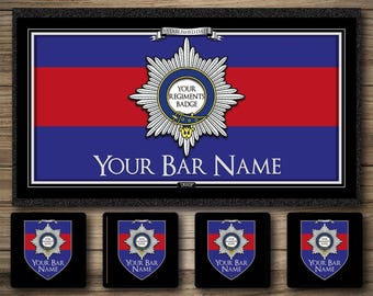 Personalized Home Bar Runner: Custom Rubber Spill Mat, Your Regiment