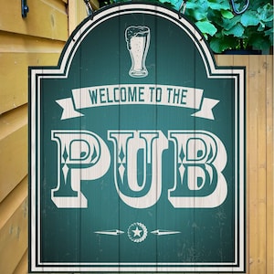 Pub Personalised premium Metal Traditional Home Bar Sign / Home Pub Sign / Home Man Cave Sign / Swinging sign