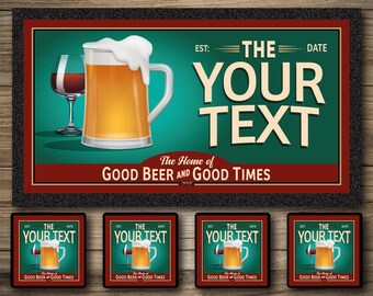 Personalized Home Bar Runner: Firkin Pub Spill Mat