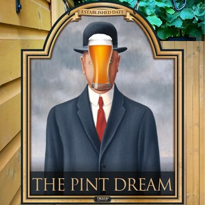 Pint Face / Personalised premium Metal Traditional Home Bar Sign / Home Pub Sign / Home Man Cave Sign