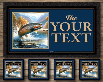 Personalized Home Bar Runner: Frisky Trout Spill Mat