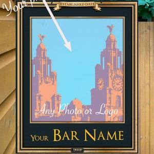 Personalized Photo Bar Sign: Custom Metal Pub Sign