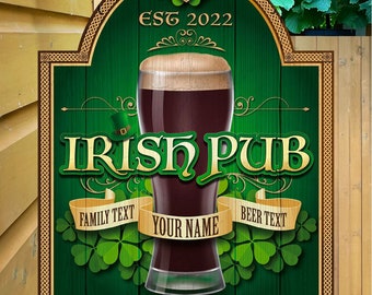 Personalized Irish Pub Sign: Custom Home Bar Decor
