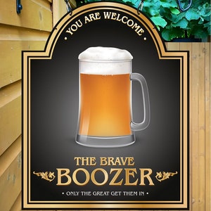 Personalized Home Bar Sign: Traditional Metal Pub Decor