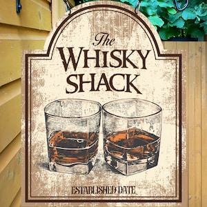 Whisky Shack / Personalised premium Metal Traditional Home Bar Sign / Home Pub Sign / Home Man Cave Sign