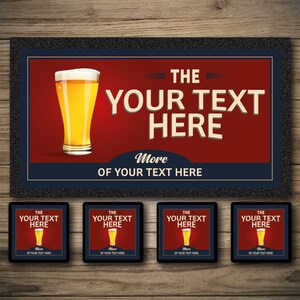 Personalized Home Bar Runner: Custom Rubber Spill Mat