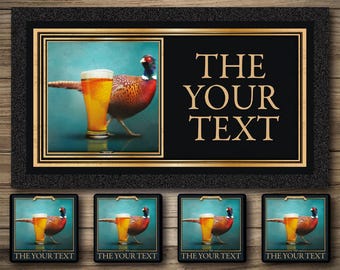 Personalized Home Bar Runner: The Pheasant