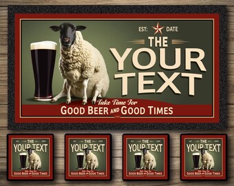 Personalized Home Bar Runner: Custom Shepherd's Baaa