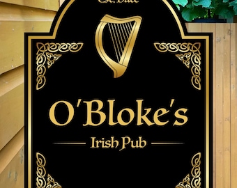 Personalized Irish Pub Sign: Custom Home Bar Decor