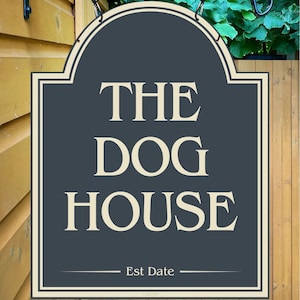 Personalized Dog House Metal Bar Sign - Custom Home Pub Decor
