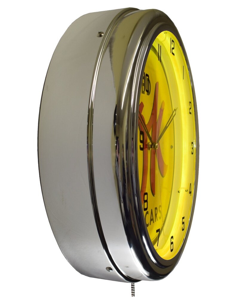 OK Used Cars Sign Yellow Neon Clock Garage Decor 16 Etsy