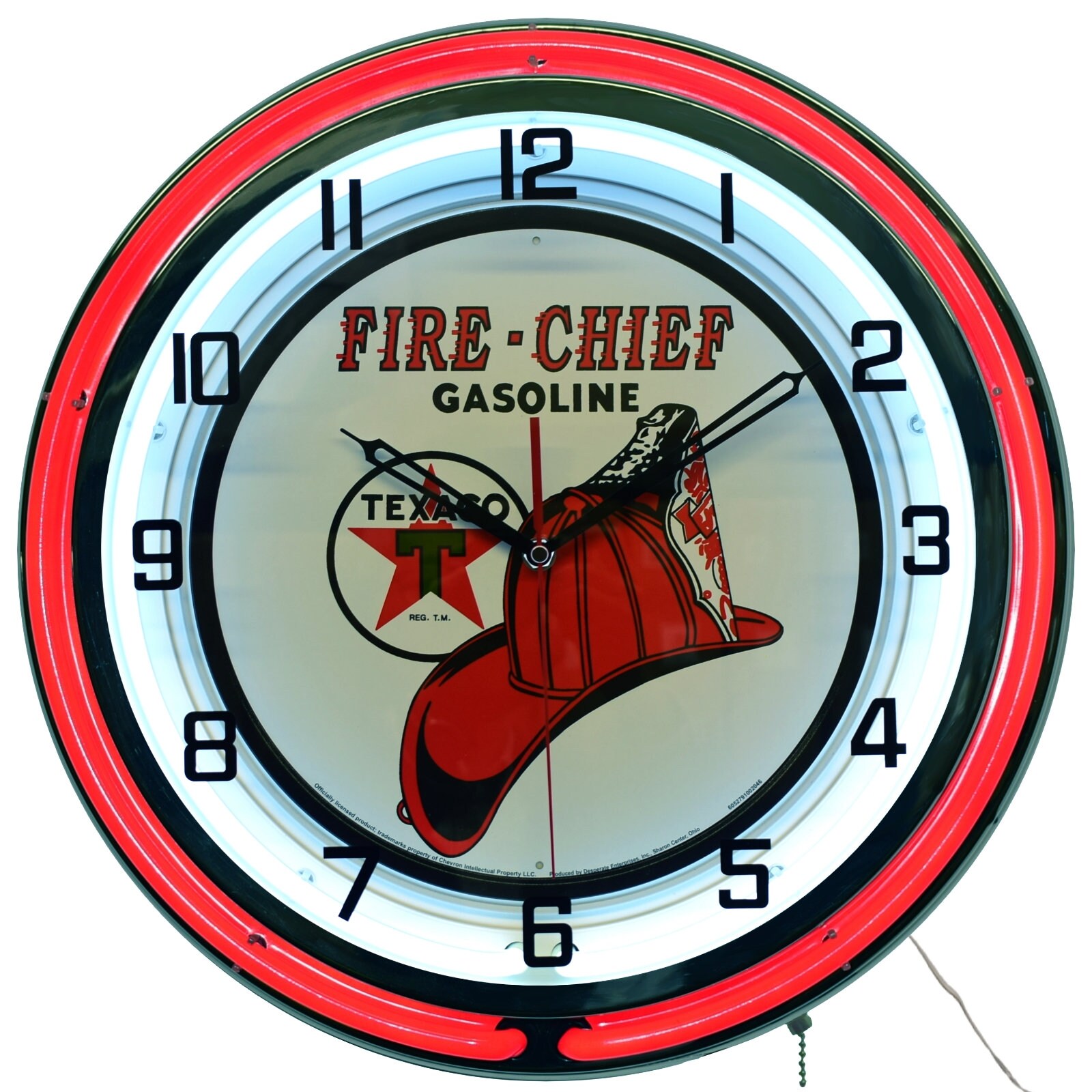 Texaco FireChief Gasoline Sign Red Double Neon Clock Garage Etsy