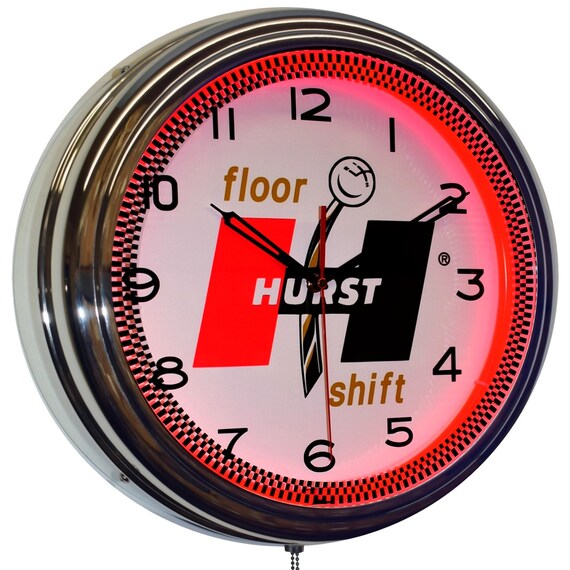 Hurst Floor Shift Neon Clock Garage Man Cave Decor 16 Etsy