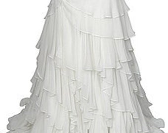 Fishtail wedding dress. Amazing mermaid chiffon dress. Size 12. One off design. Layered skirt.