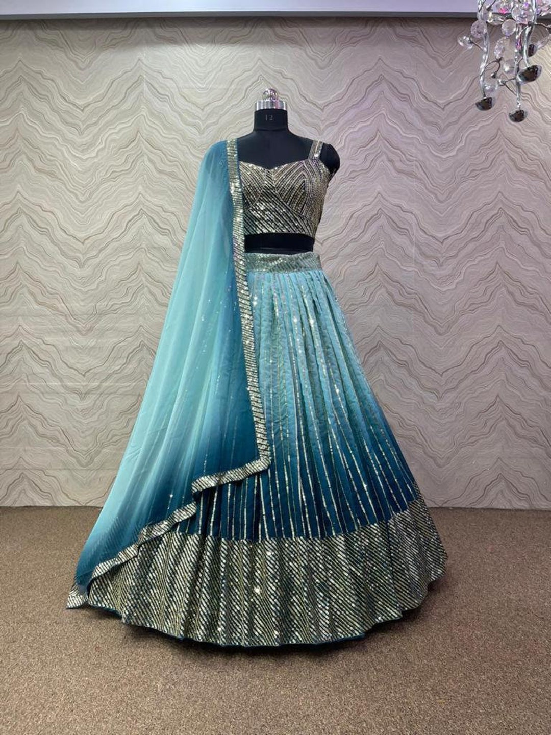 Dual Shaded Lehenga Choli Custom Stitched Made to Measure - Etsy