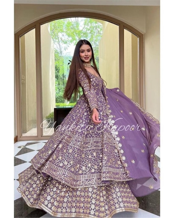 Wedding Lehenga Set With Dupatta Fancy Anarkali Dress Long Etsy