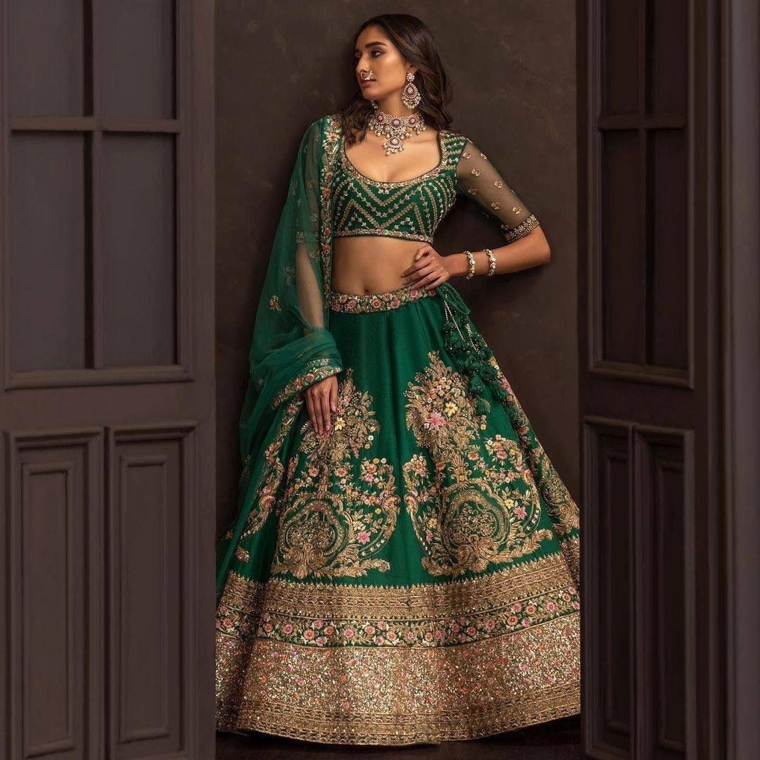 Share more than 152 olive green colour lehenga super hot ceg.edu.vn