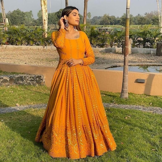 Ready to Wear Yellow Anarkali Suit 