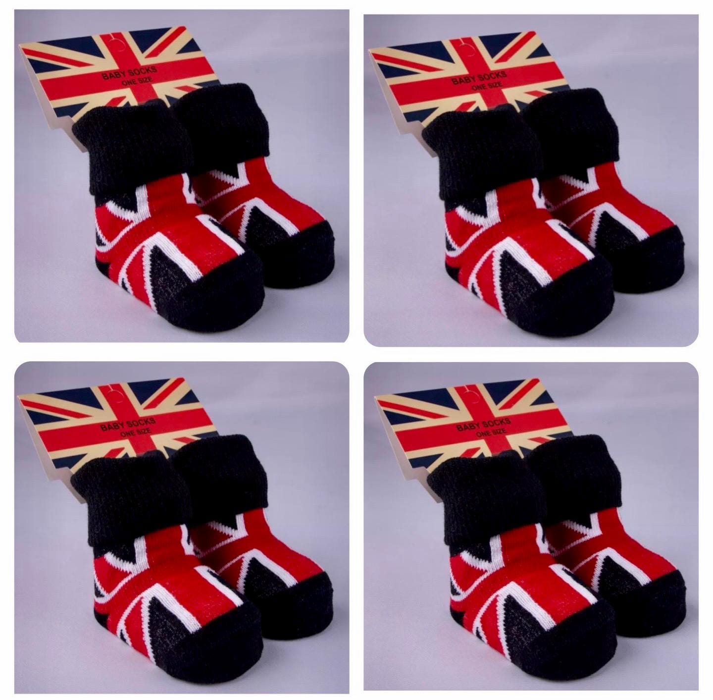 London Union Jack Big Ben Guard Baby Newborn Infant Toddler calzini 0