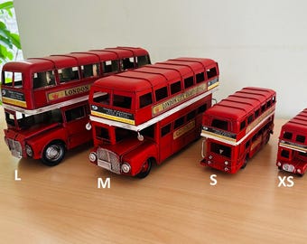 Iconic Nostalgic London Double Decker Red Bus Metal Ornament Gift Decor