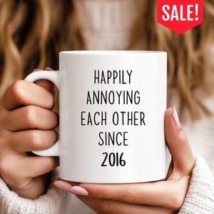 9th Wedding Anniversary, 9 Year Mug Gift For Couple, Ninth Pottery For Wife, Her Him Husband, Funny Custom Personalized Ceramic