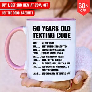 60th Birthday Mug, Sister 60th Birthday Gift, 60th Bday Gift, Funny Mug, 60th Birthday Funny, Woman 60th Birthday Gift, 60th Birthday Gift