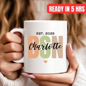 BSN-Abschlussgeschenk, Nursing-Graduierte, BSN-Graduierte, Abschlussfeier des Pflegeschülers, neue Krankenschwester-Tasse, Abschlussgeschenk der Krankenschwester