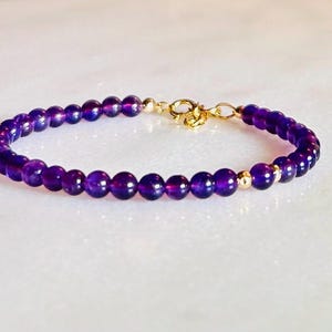 Amethyst Bracelet: 14k Gold Filled, February Birthstone