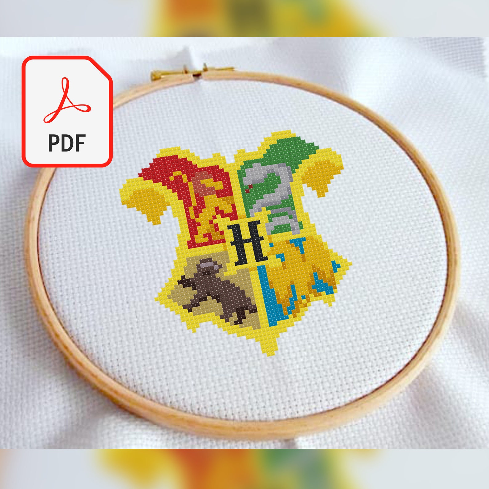 Hogwarts Crest Harry Potter Cross Stitch Pattern Instant PDF Etsy Hogwarts Crest Harry Potter Cross Stitch Pattern Instant PDF Etsy