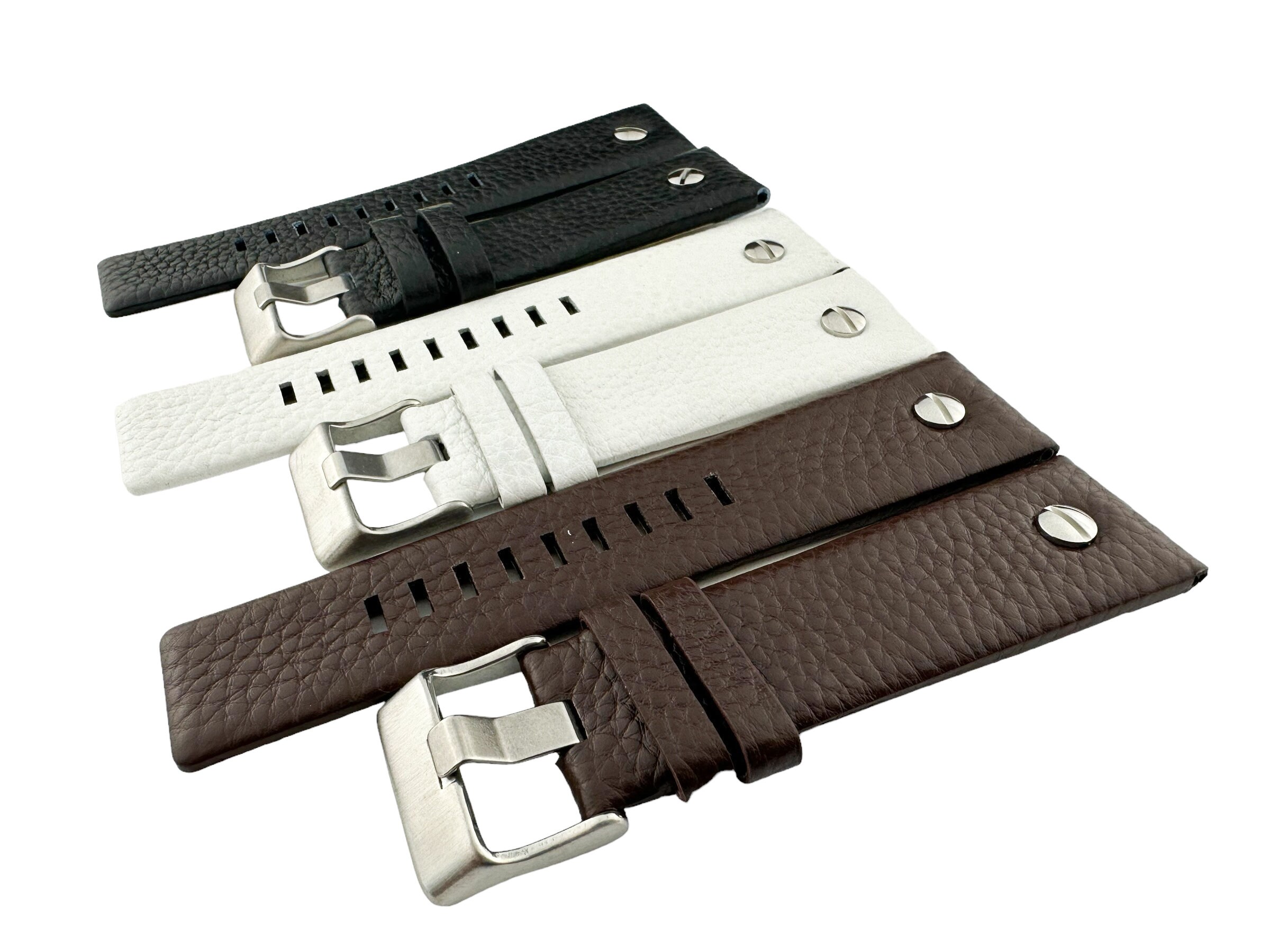 30 MM Silicone Wide Prong Watch Band Brown Color Quick Release Regular