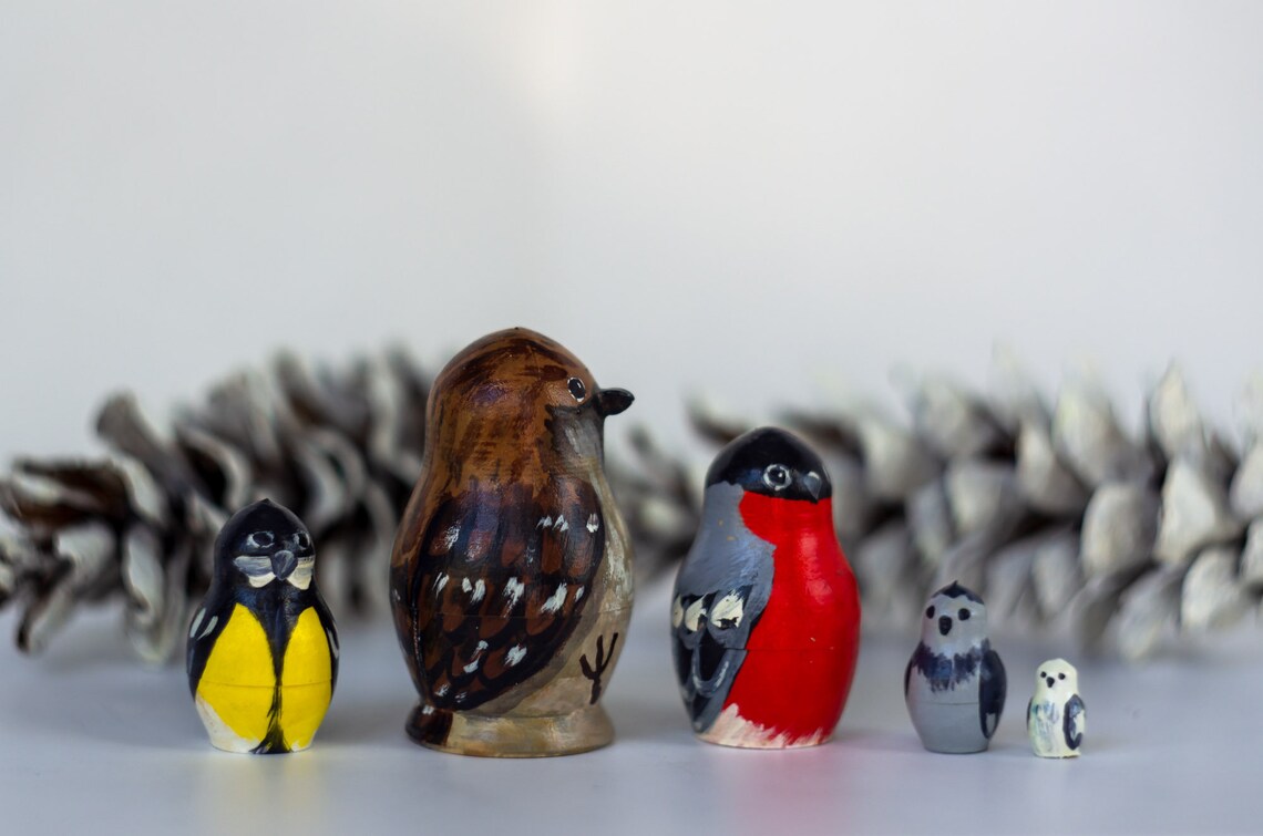 Nesting doll little bird matryoshka mini 2 inches 55 см Etsy